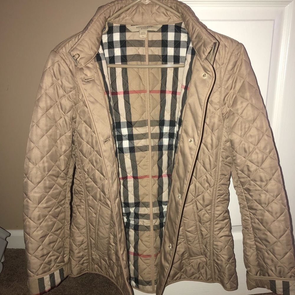 Burberry Beige Quilted Puffer Coat